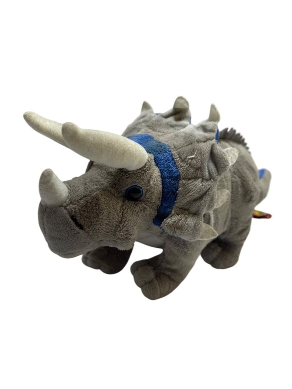 Adventure Planet Dinosaur Triceratops Plush Toy Gray Blue Soft Stuffed Animal
